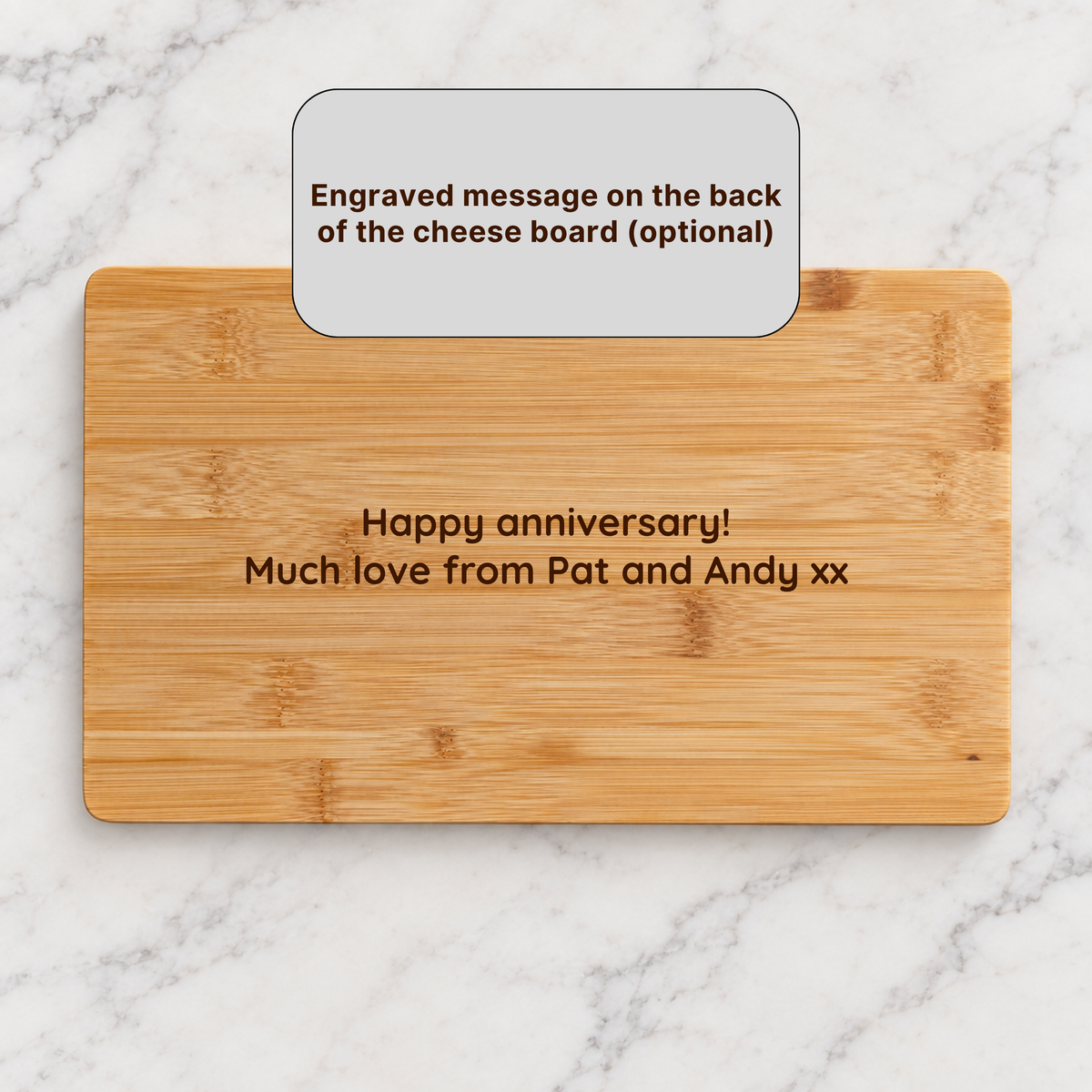 Personalised Bamboo Cheese Board : Wedding, Anniversary & Housewarming Gift