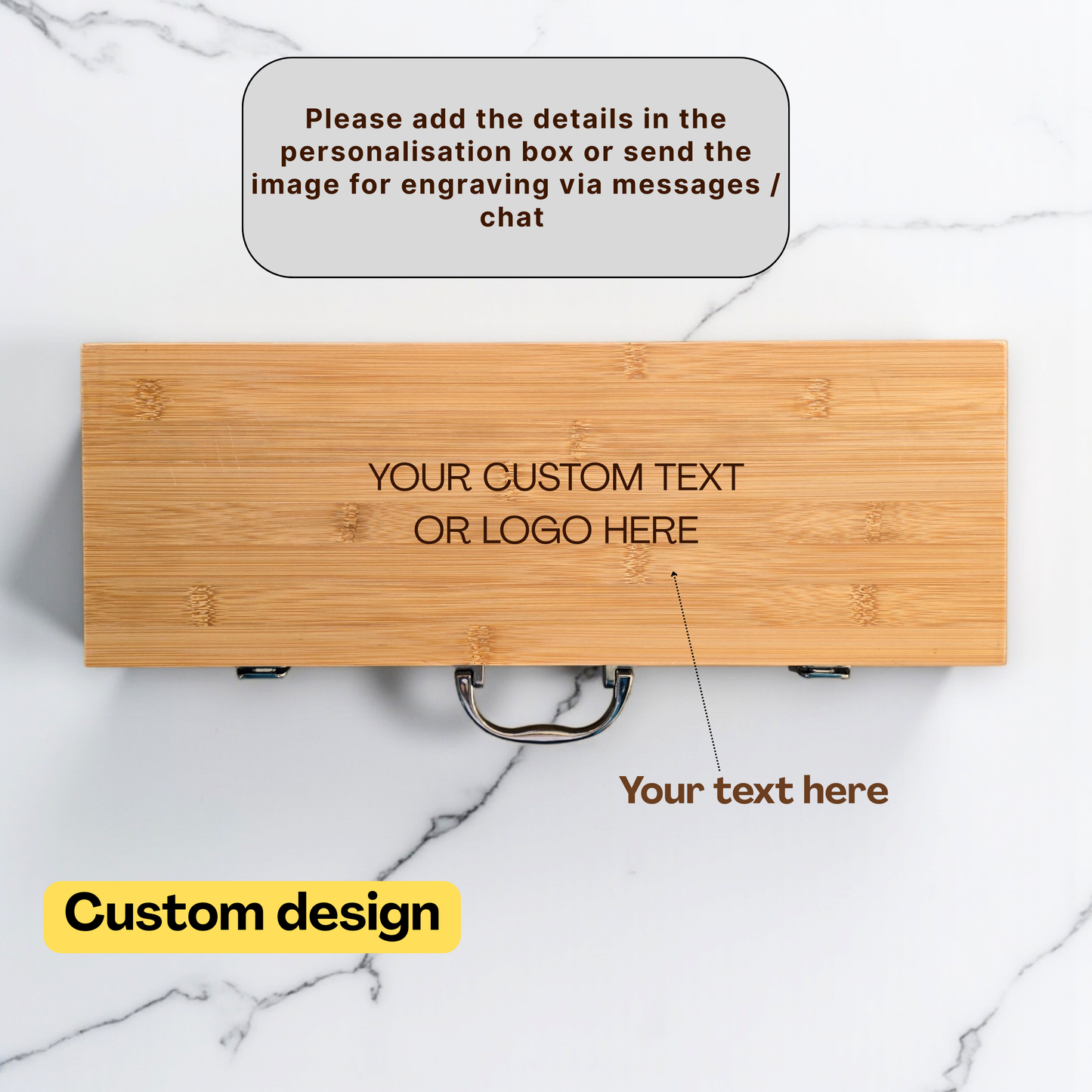 Personalised BBQ Tools Set in Bamboo Case: Grilling Gift Idea