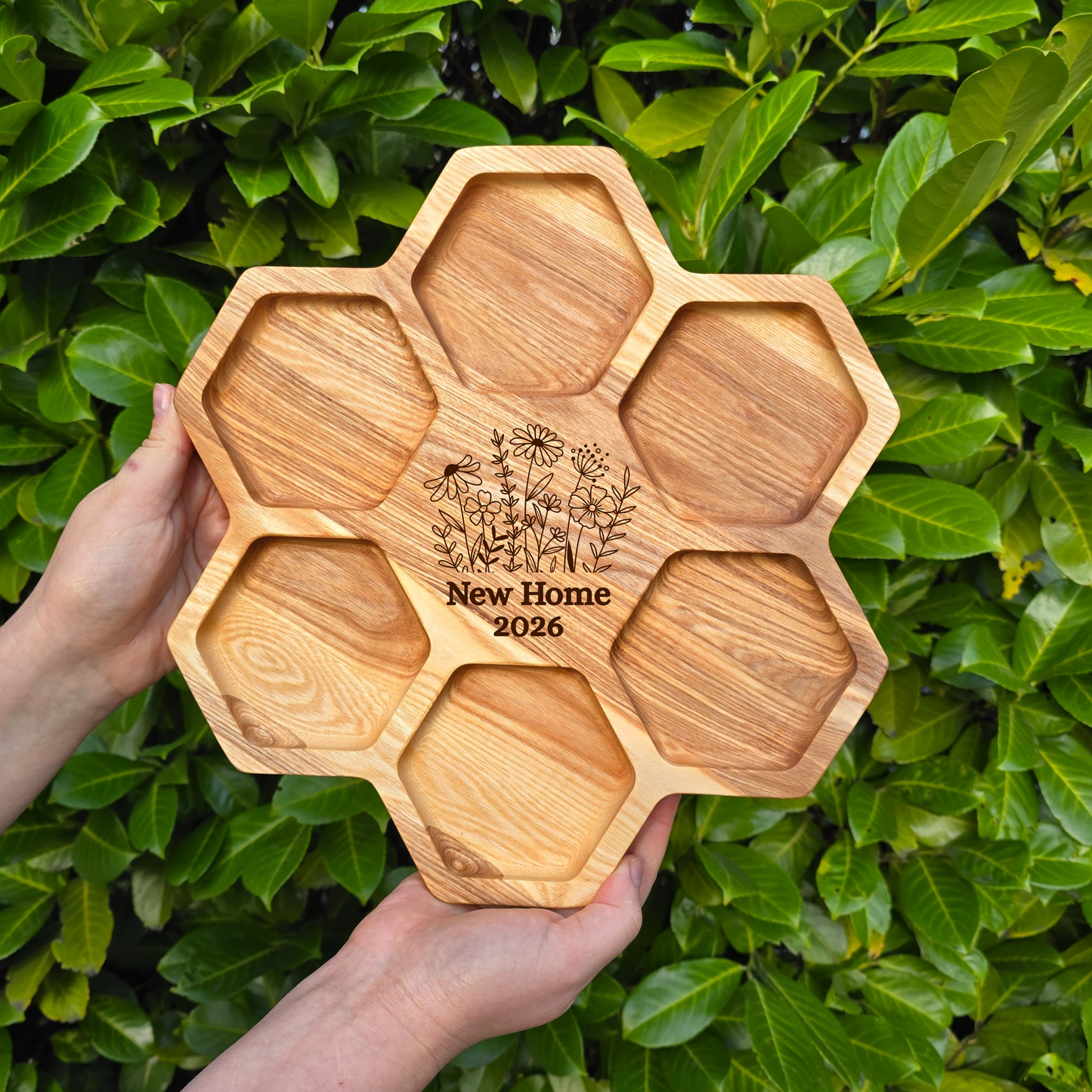 Personalised Honeycomb Wooden Serving Board Birthday Gift