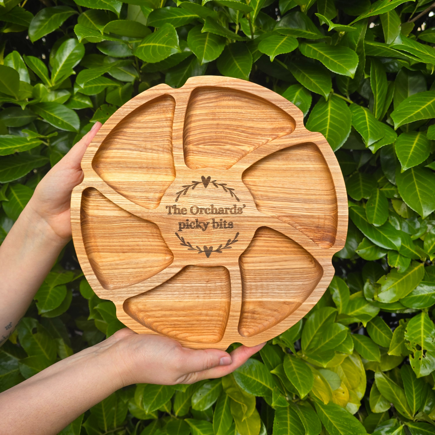 Personalised Wooden Flower Shaped Serving Board for Picky Bits