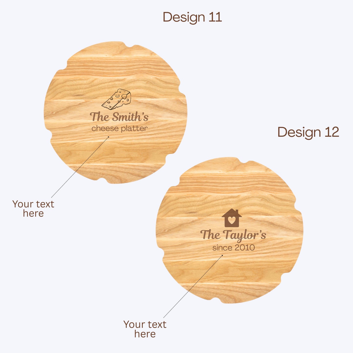 Personalised Serving Platter Flower Shaped Wooden Serving Platter