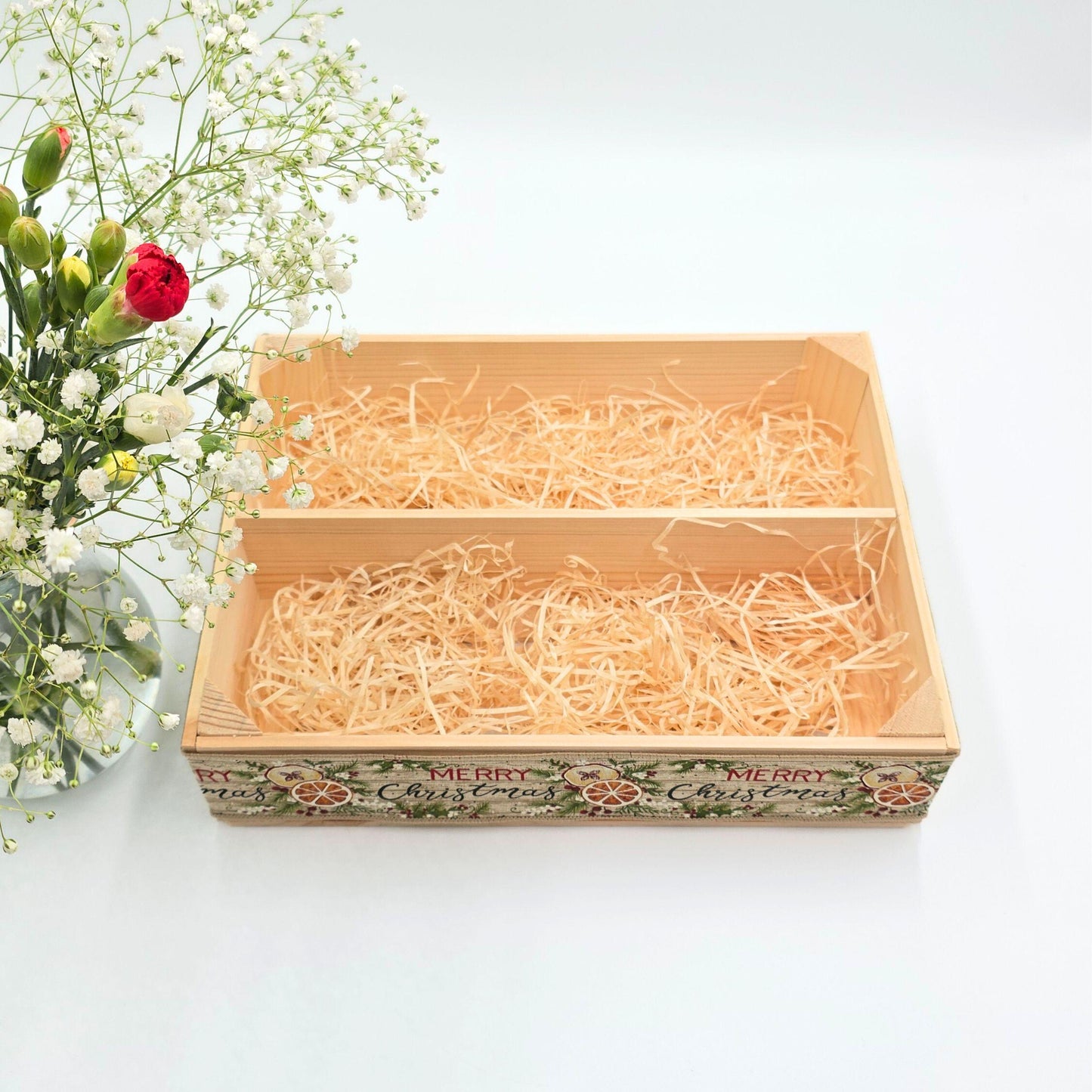 Empty Christmas Gift Basket, Wine Box, Make Your Own Hamper Kit, Gift Box Basket, DIY Kit