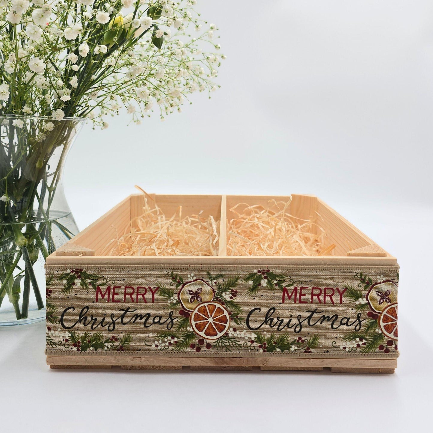 Empty Christmas Gift Basket, Wine Box, Make Your Own Hamper Kit, Gift Box Basket, DIY Kit