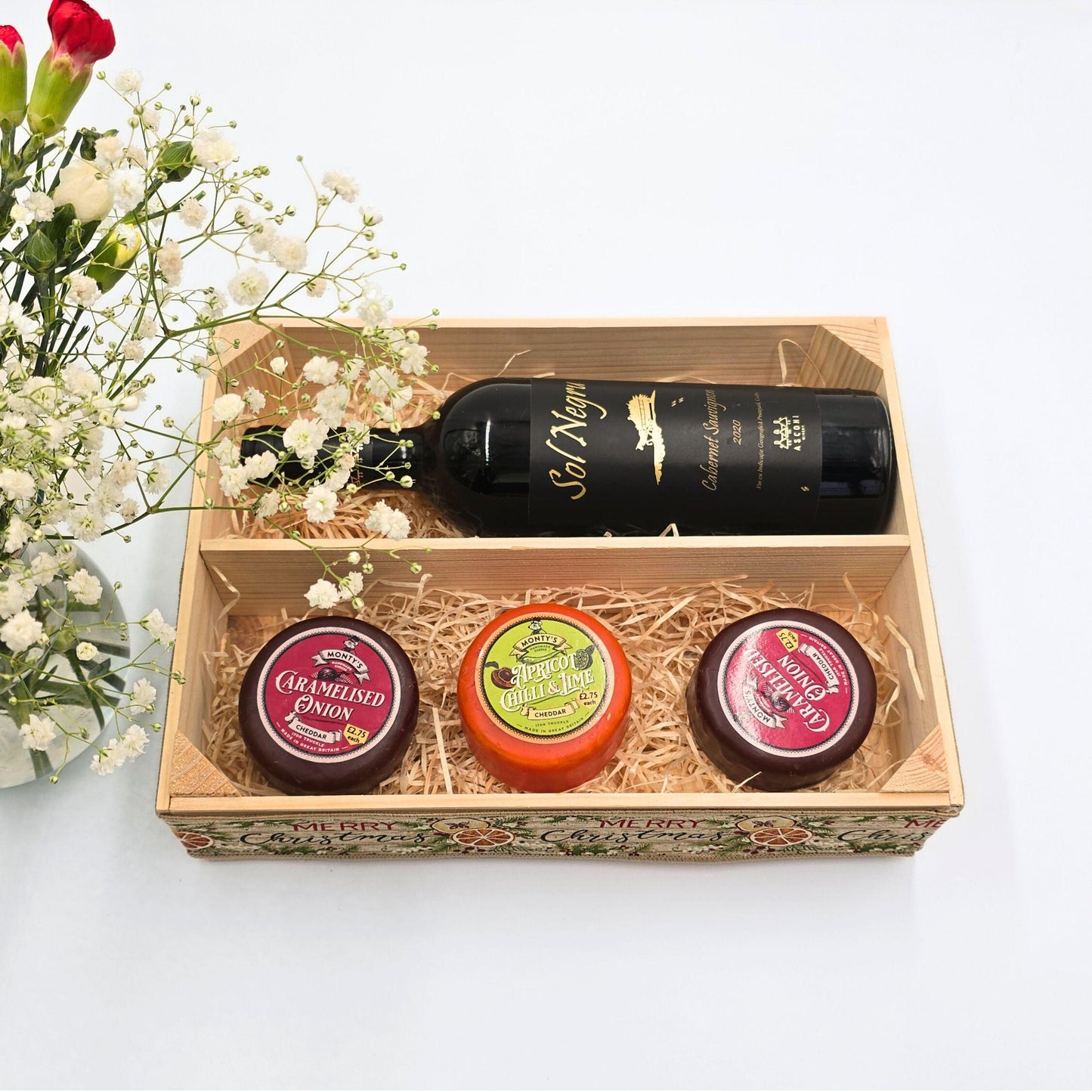 Empty Christmas Gift Basket, Wine Box, Make Your Own Hamper Kit, Gift Box Basket, DIY Kit
