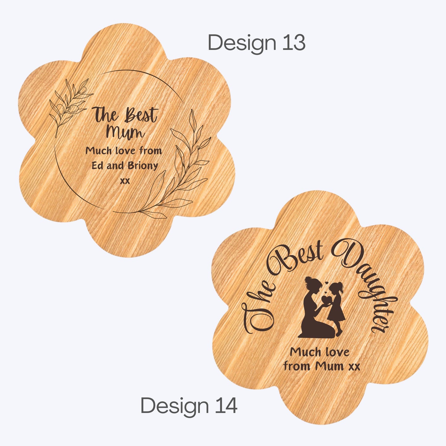 Personalised Flower Shaped Wooden Serving Platter