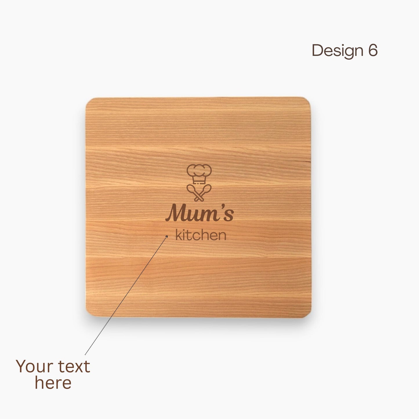 Personalised Wooden Square Snack Tray with Sections