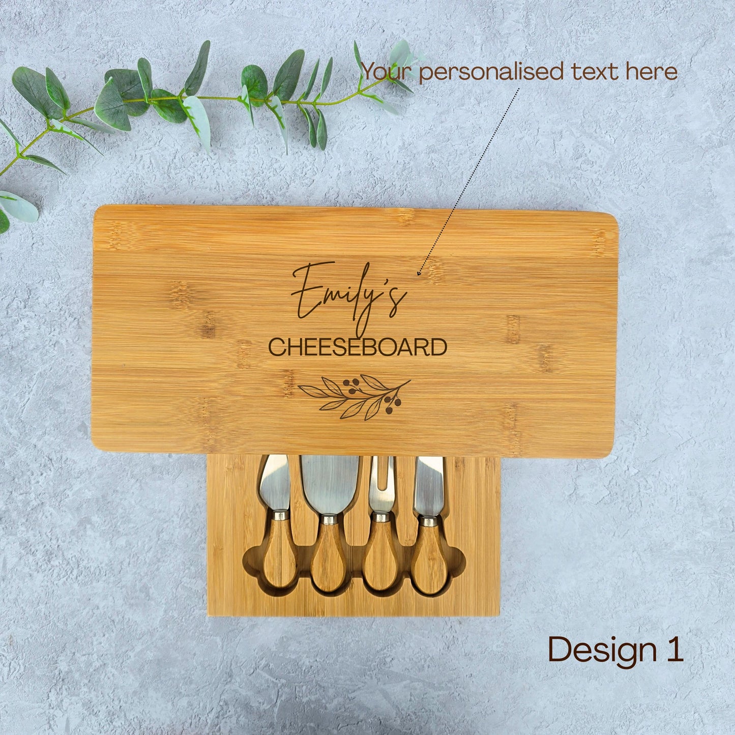 Large Personalised Cheese Board Set Birthday Gift