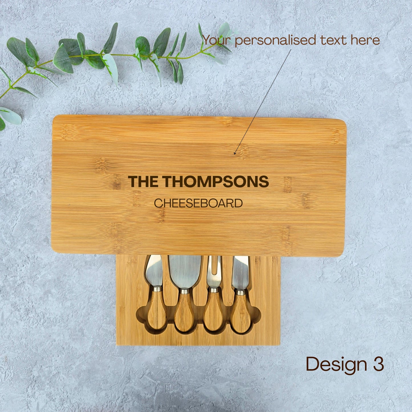 Large Personalised Cheese Board Set Birthday Gift