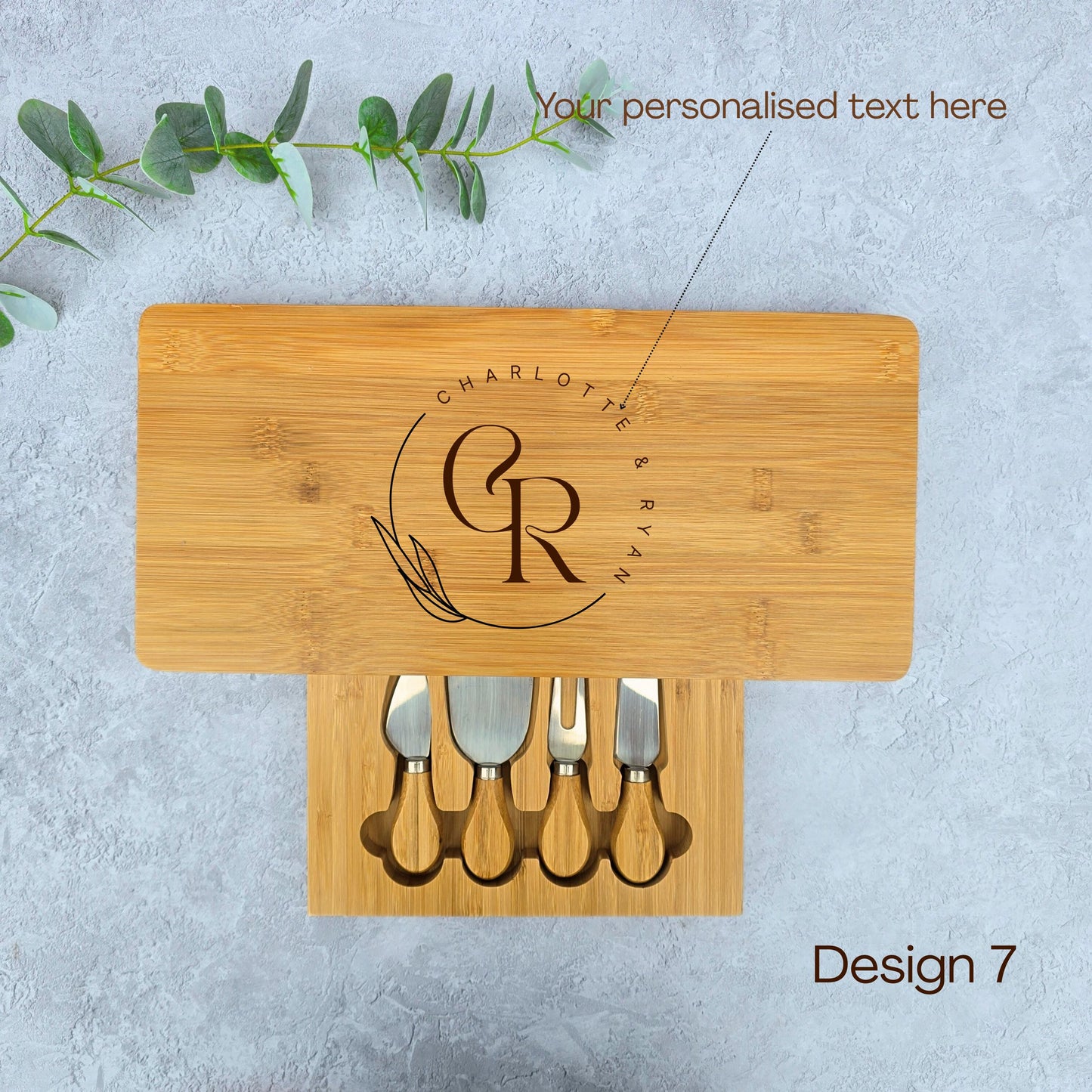 Large Personalised Cheese Board Set Birthday Gift