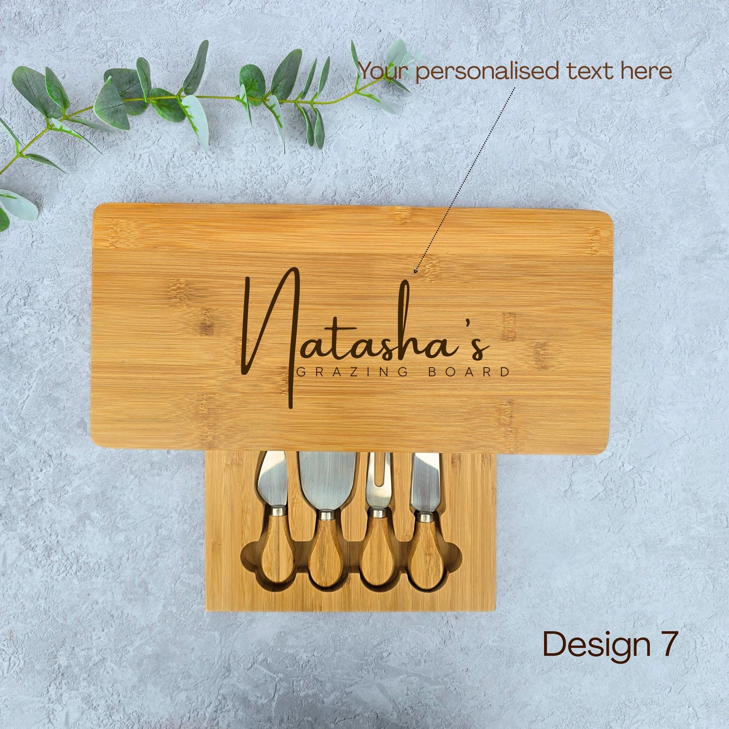 Large Personalised Cheese Board Set Wedding Gift