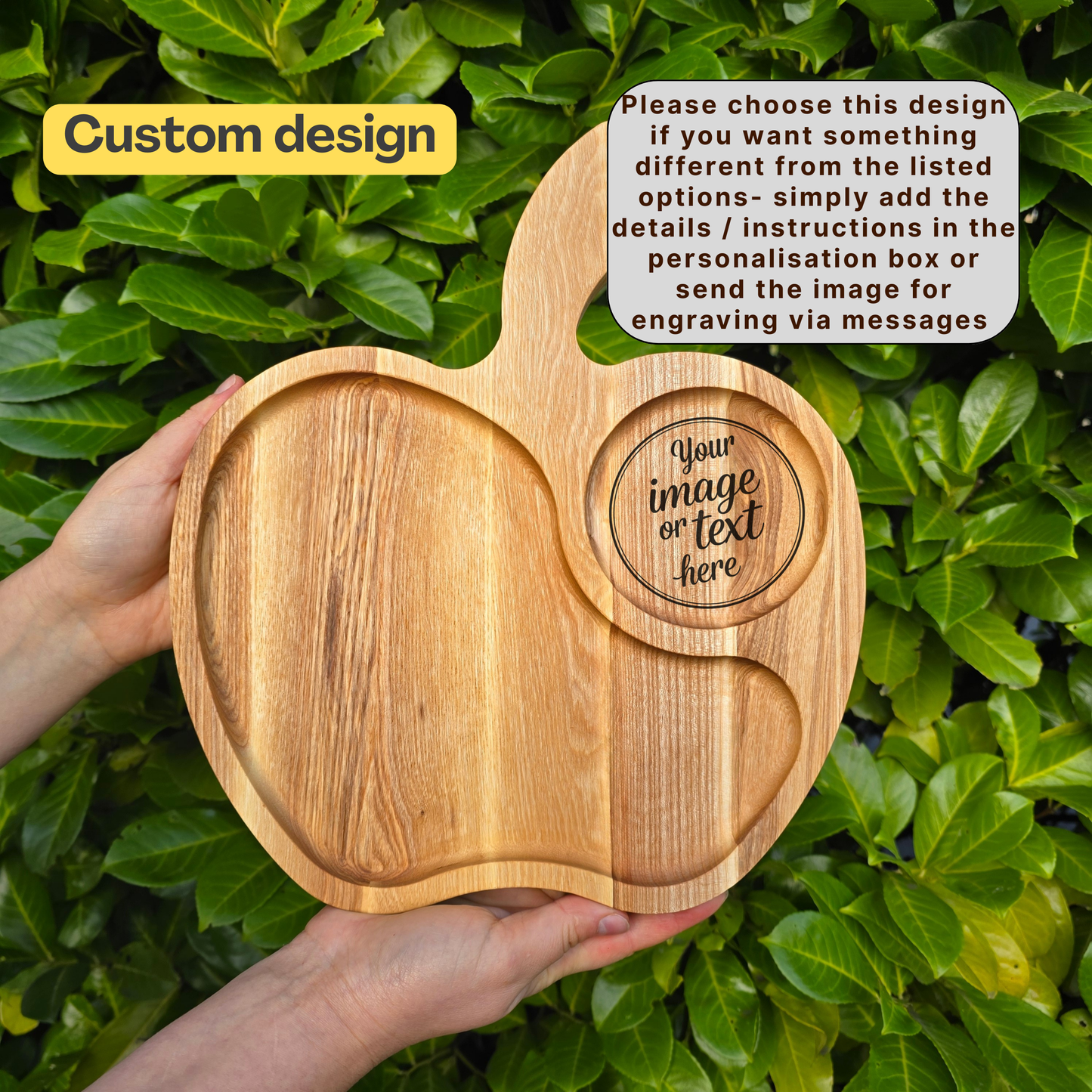 Personalised Apple Shaped Large Serving Platter