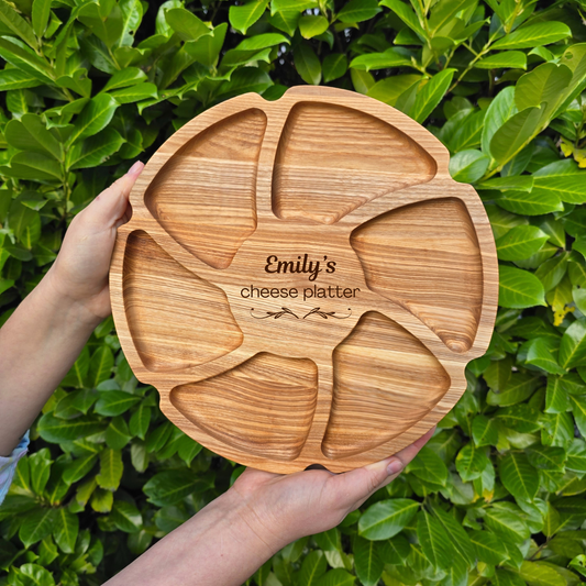 Personalised Flower Shaped Gift Wooden Platter