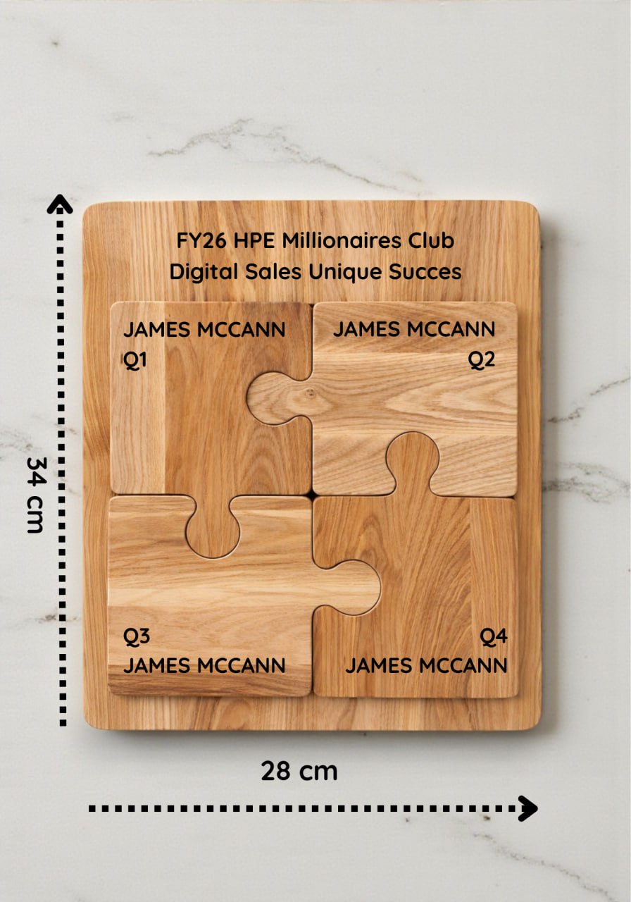 Custom Order Wooden Jigsaw Board with Base