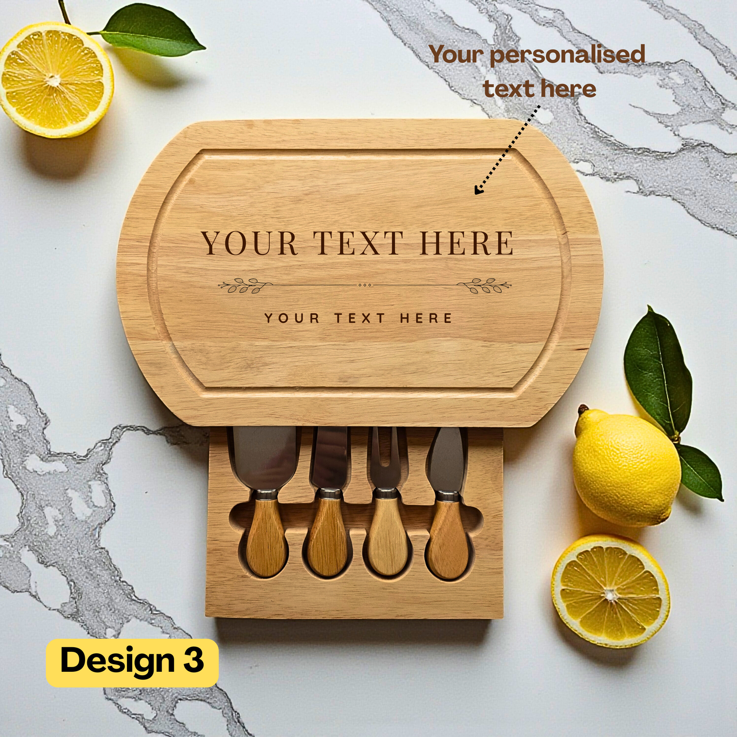 Personalised Large Oval Cheese Board Set Perfect Gift