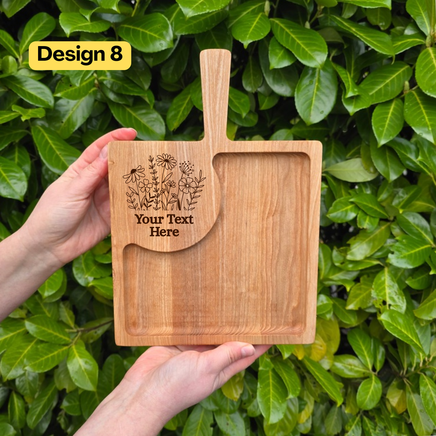 Laser Engraved Personalised Wooden Coffee and Cake Serving Board