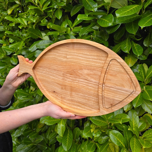 Personalised Fish-Shaped Platter Engraved Wooden Serving Board