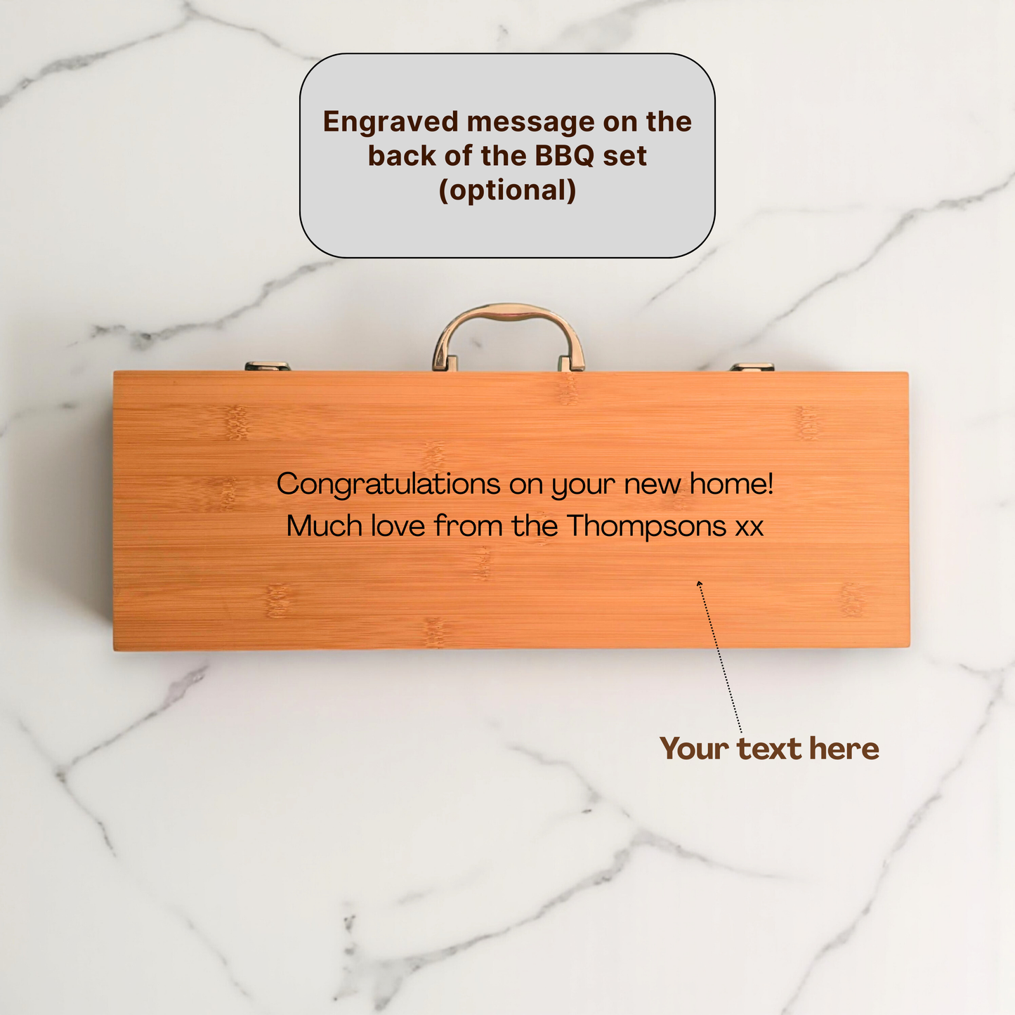 Personalised BBQ Tools Set in Bamboo Case: Grilling Gift Idea