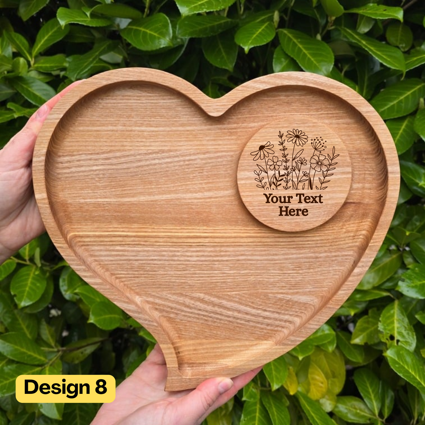 Personalised Heart Shaped Wooden Platter Ideal Wedding Gift