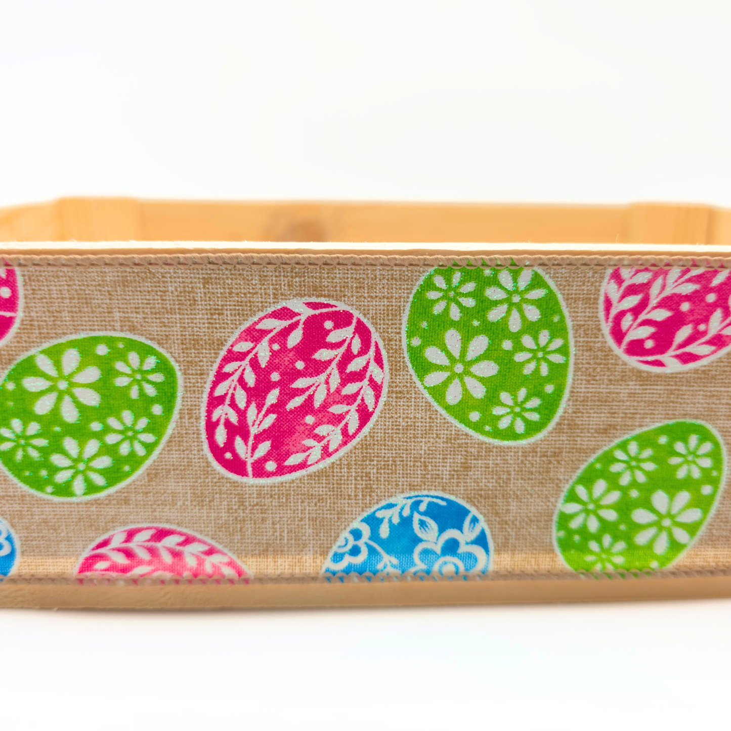Empty Wooden Hamper Easter Egg Decorated Gift Crate