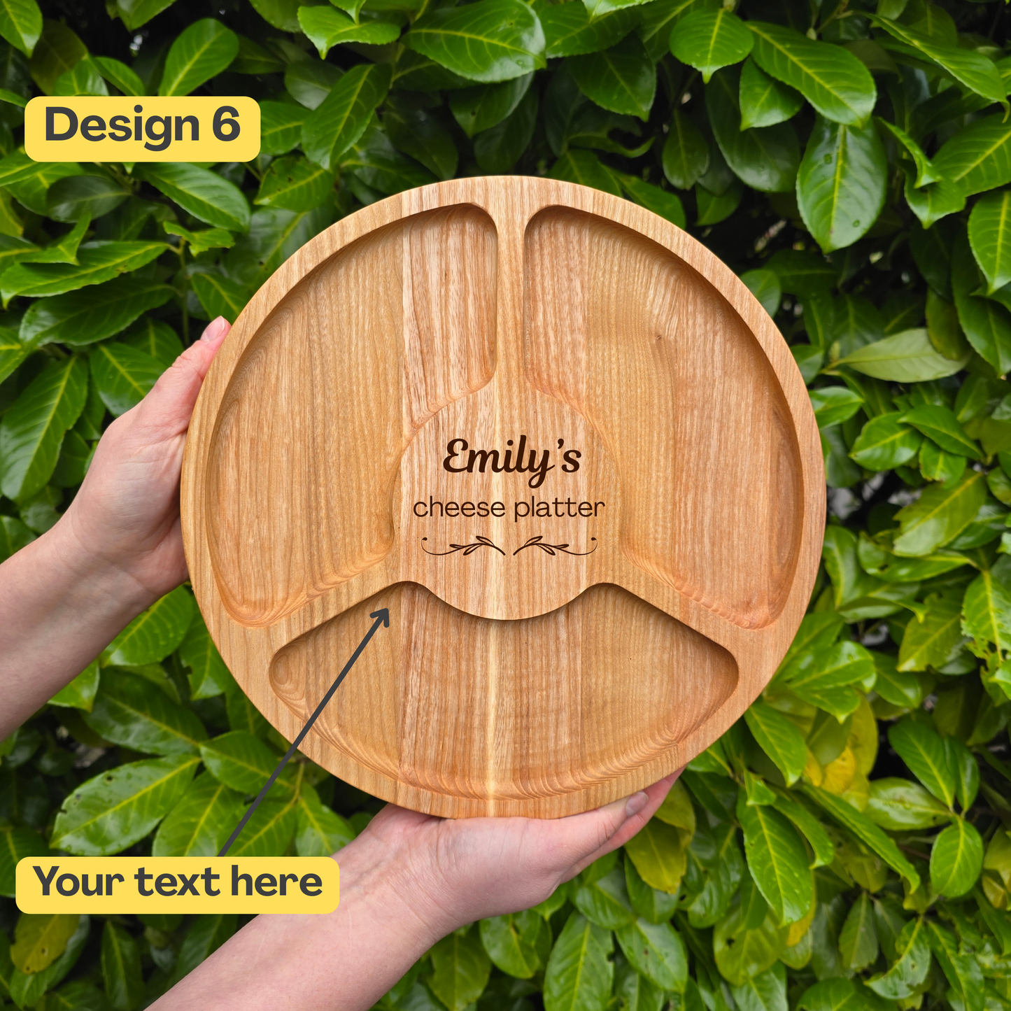 Personalised Gift Wooden Round Serving Board