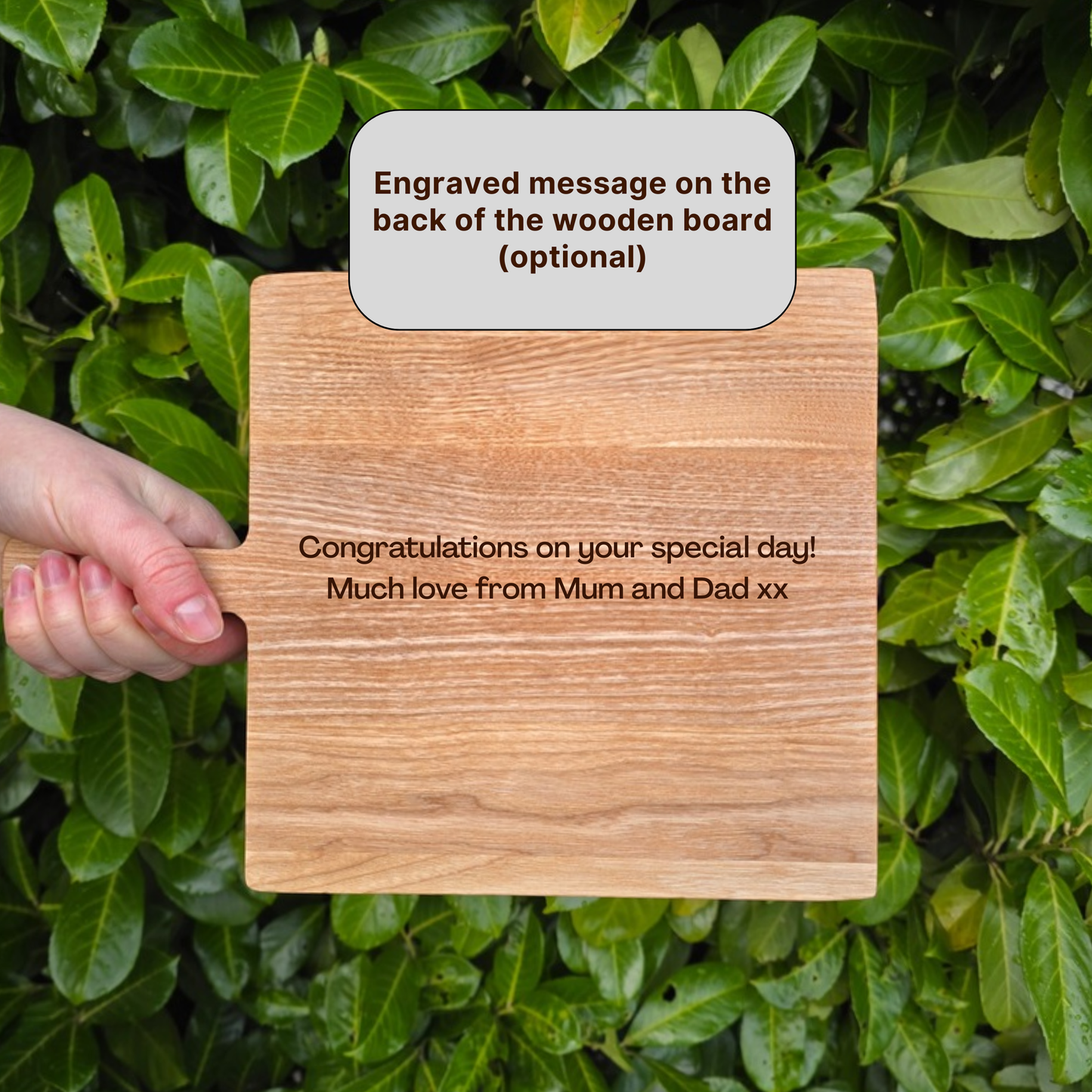 Laser Engraved Personalised Wooden Coffee and Cake Serving Board