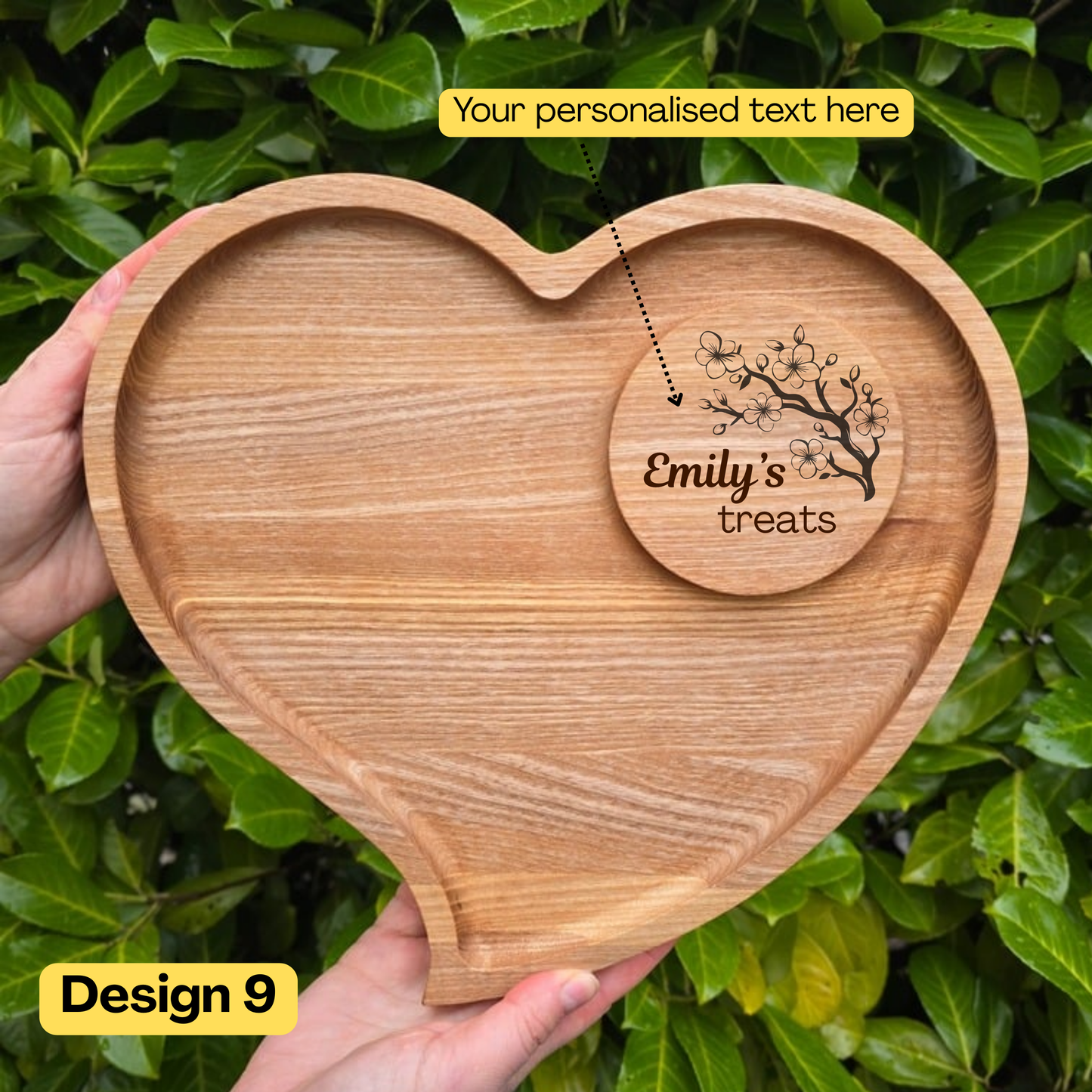 Personalised Heart Shaped Wooden Platter Ideal Wedding Gift