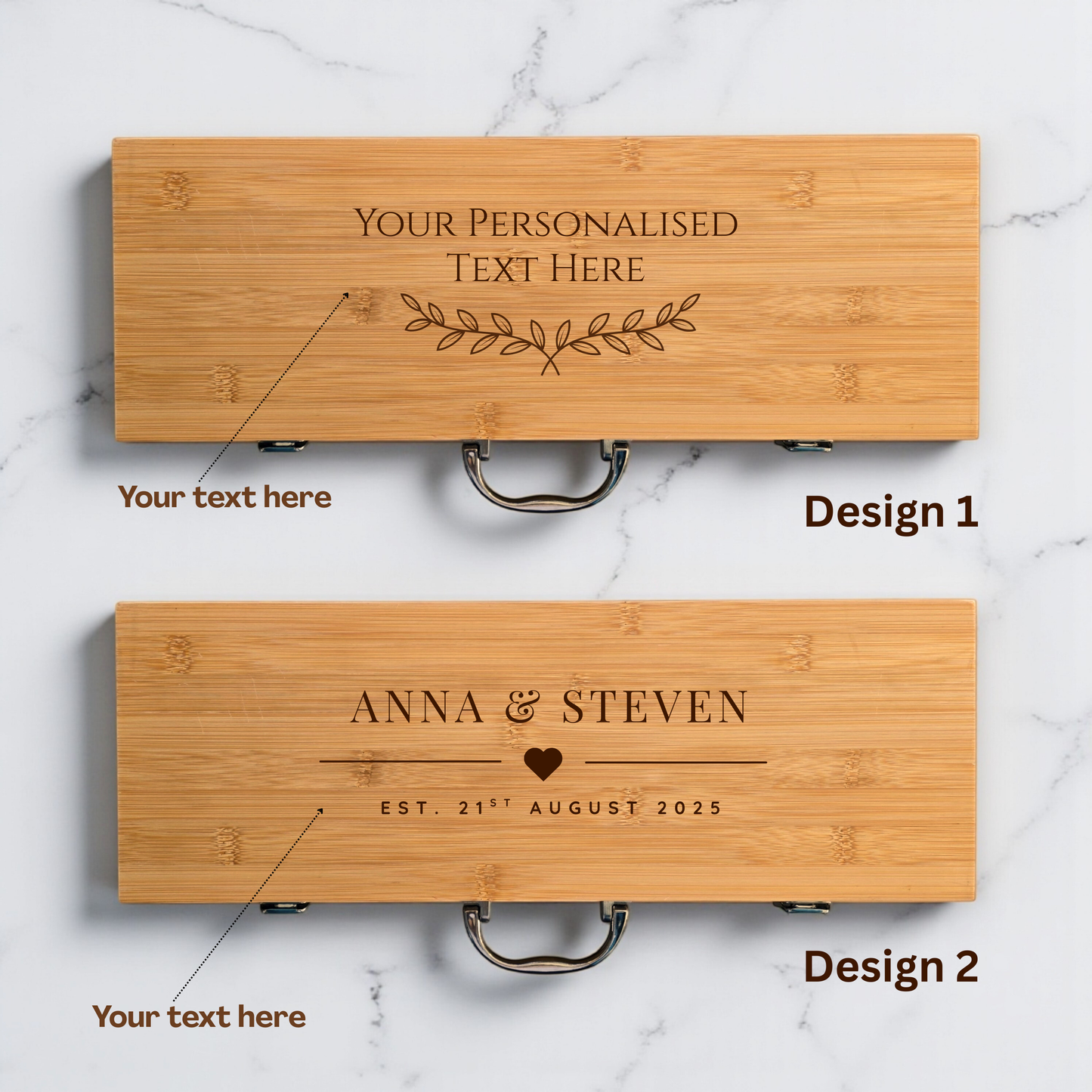 Personalised BBQ Tools Set in Bamboo Case: Grilling Gift Idea