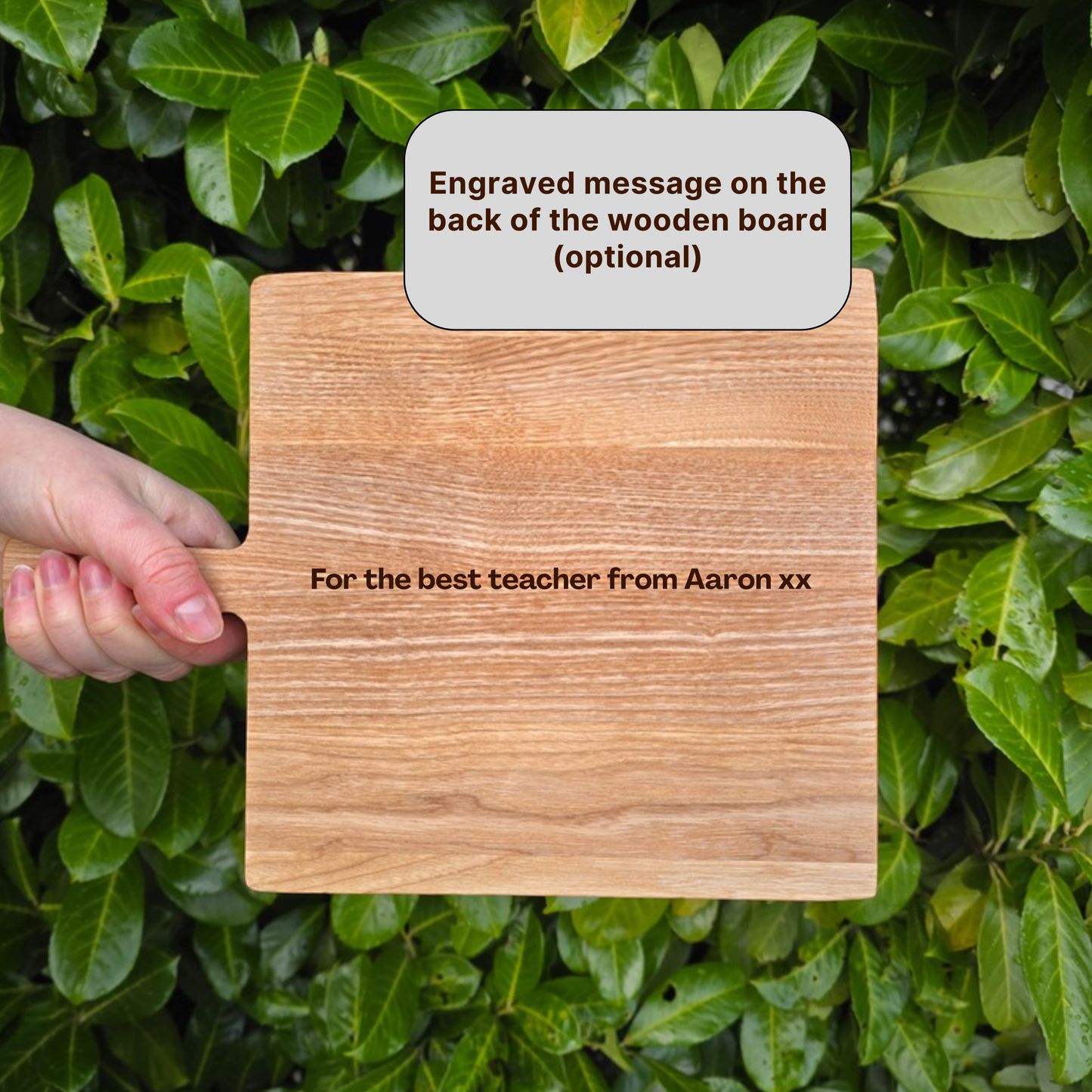 Personalised Wooden Tray Coffee and Cake Serving Board Gift for Teacher