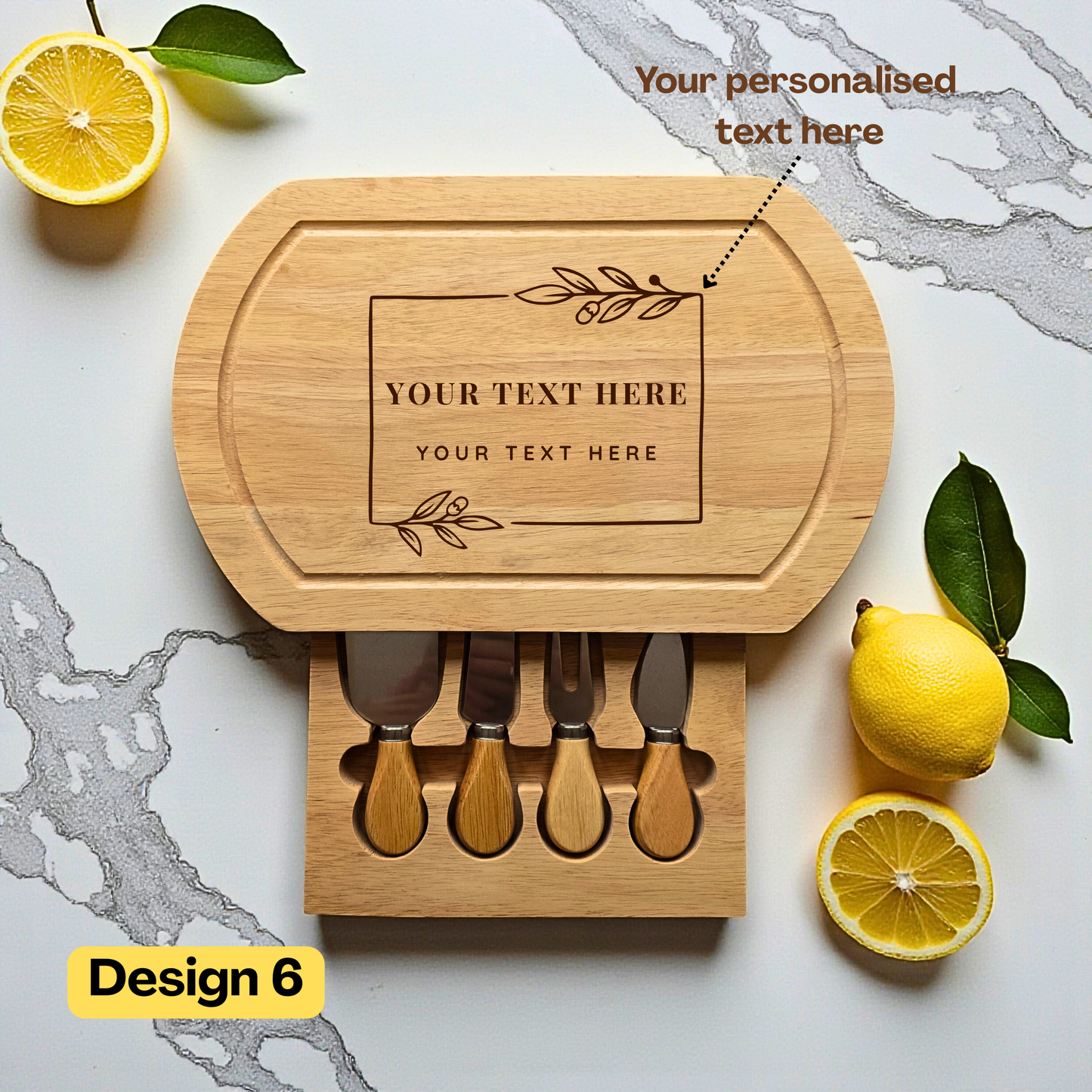 Personalised Large Oval Cheese Board Set Perfect Gift