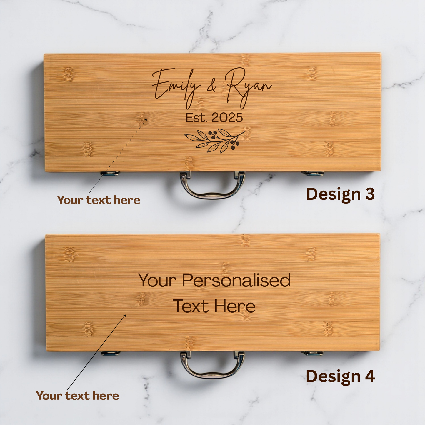 Personalised BBQ Tools Set in Bamboo Case: Grilling Gift Idea