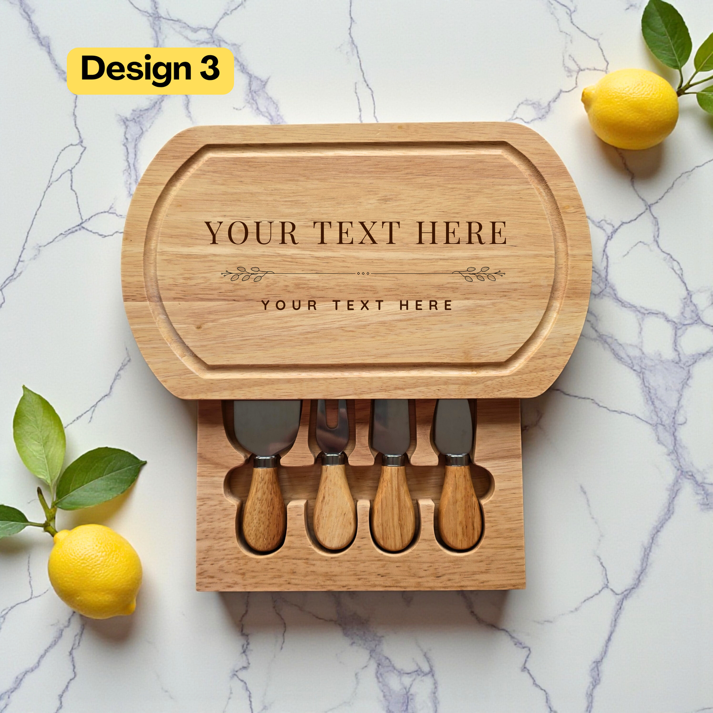 Personalised Oval Cheese Board Set Wedding Gift