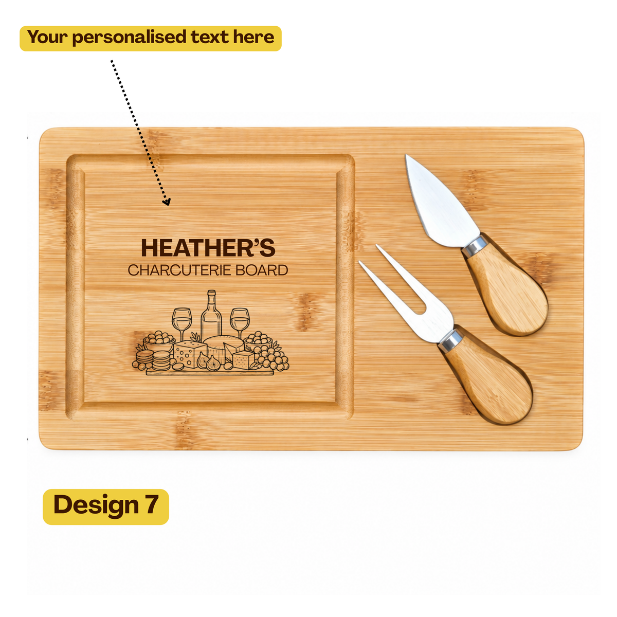 Personalised Bamboo Cheese Board : Wedding, Anniversary & Housewarming Gift