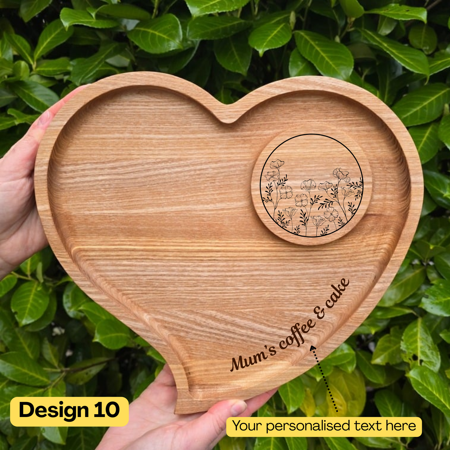 Personalised Heart Shaped Wooden Platter Ideal Wedding Gift