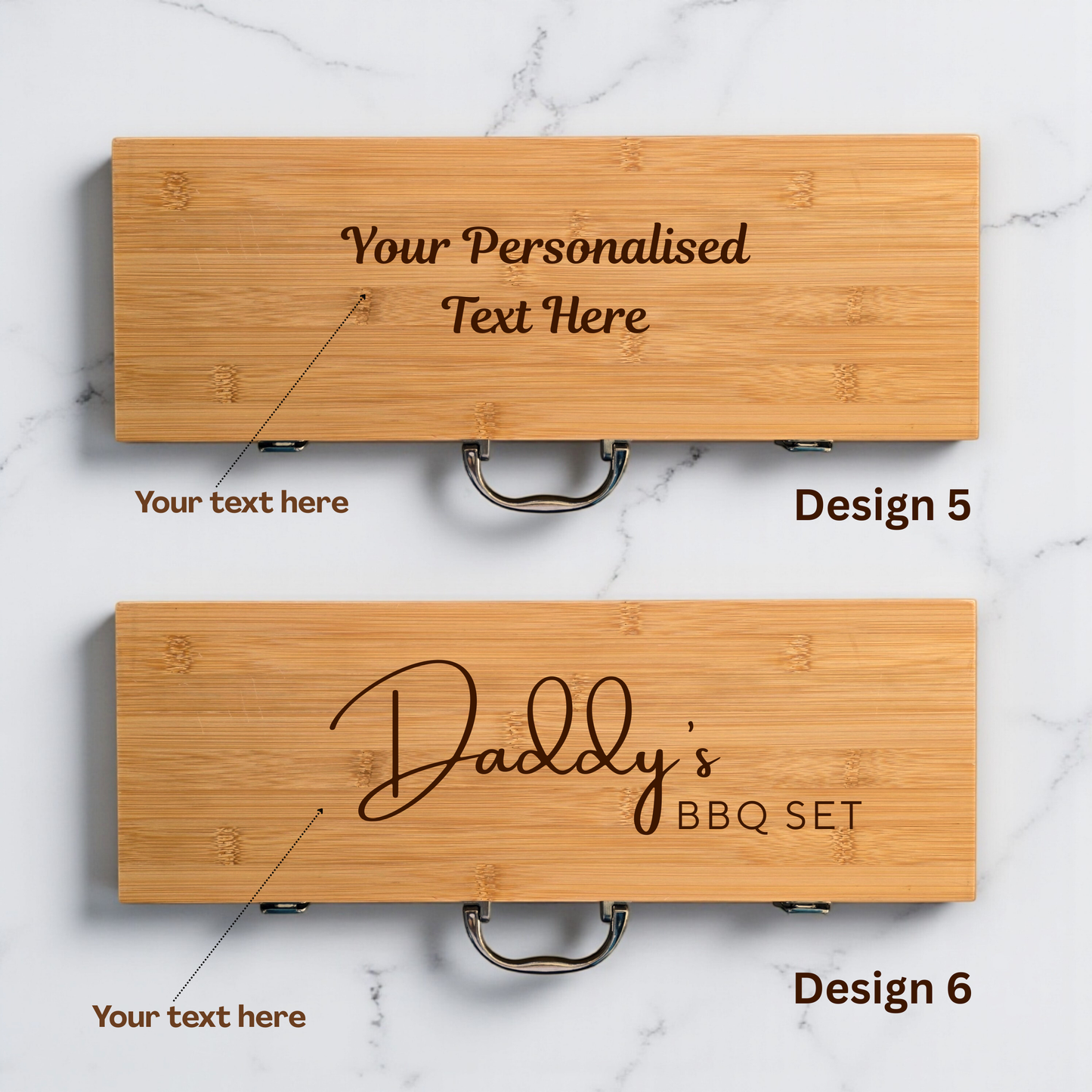Personalised BBQ Tools Set in Bamboo Case: Grilling Gift Idea