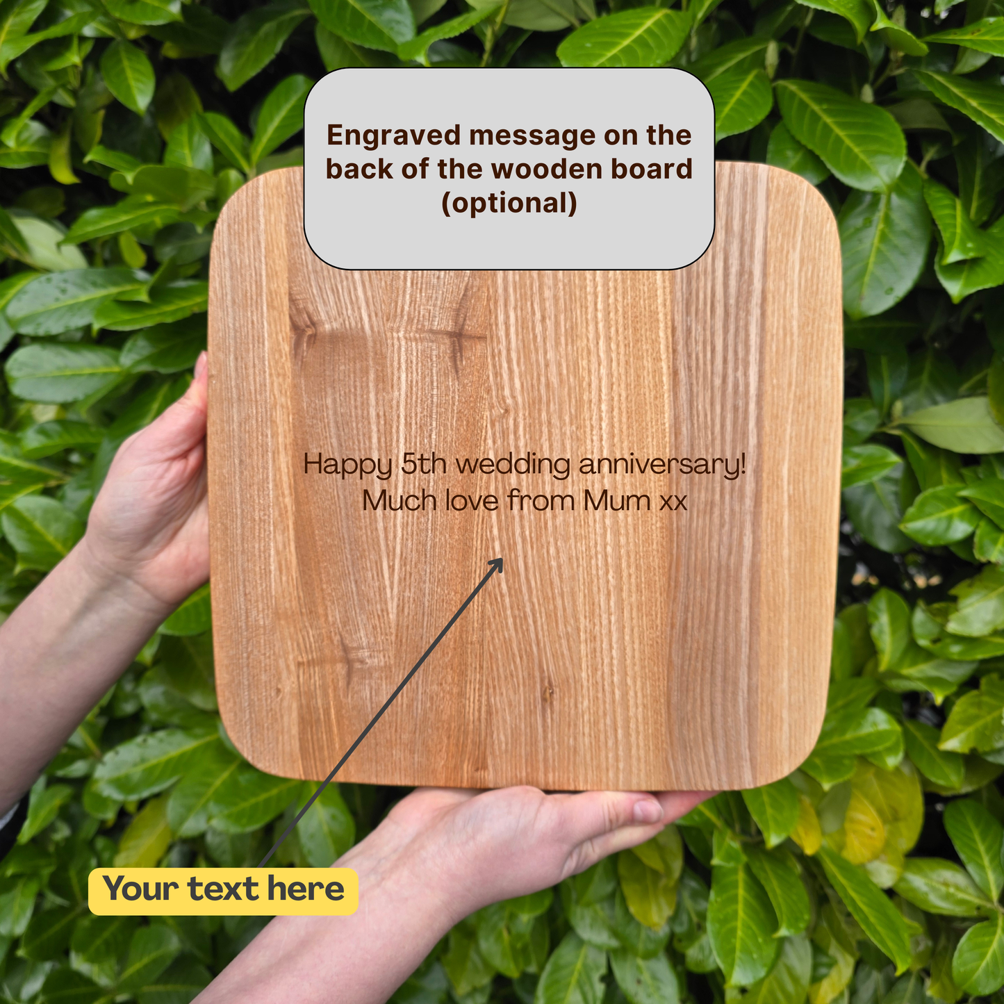 Personalised Sunrise Charcuterie Board Wooden Serving Platter