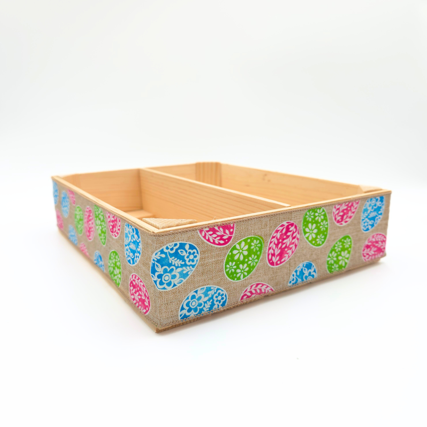 Empty Wooden Hamper Easter Egg Decorated Gift Crate