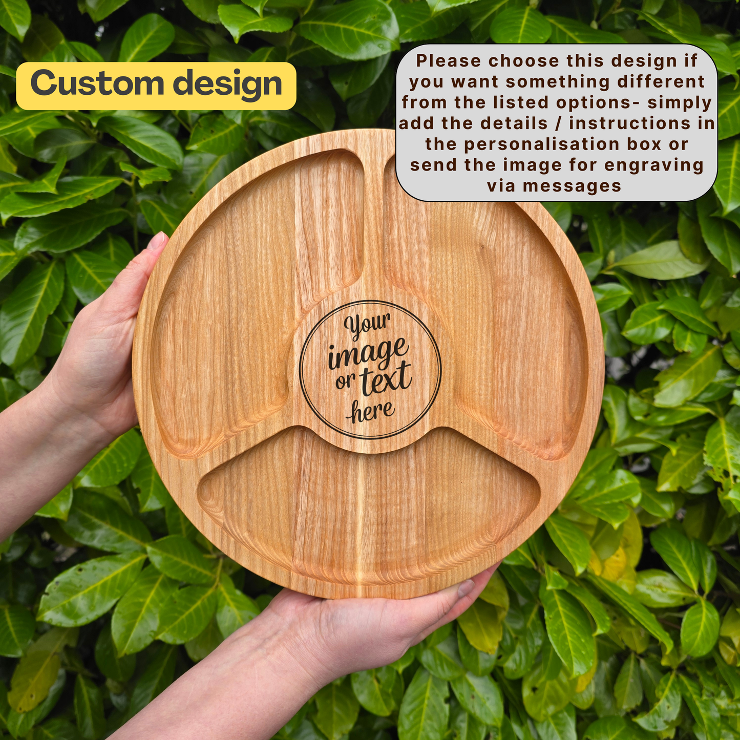 Personalised Gift Wooden Round Serving Board