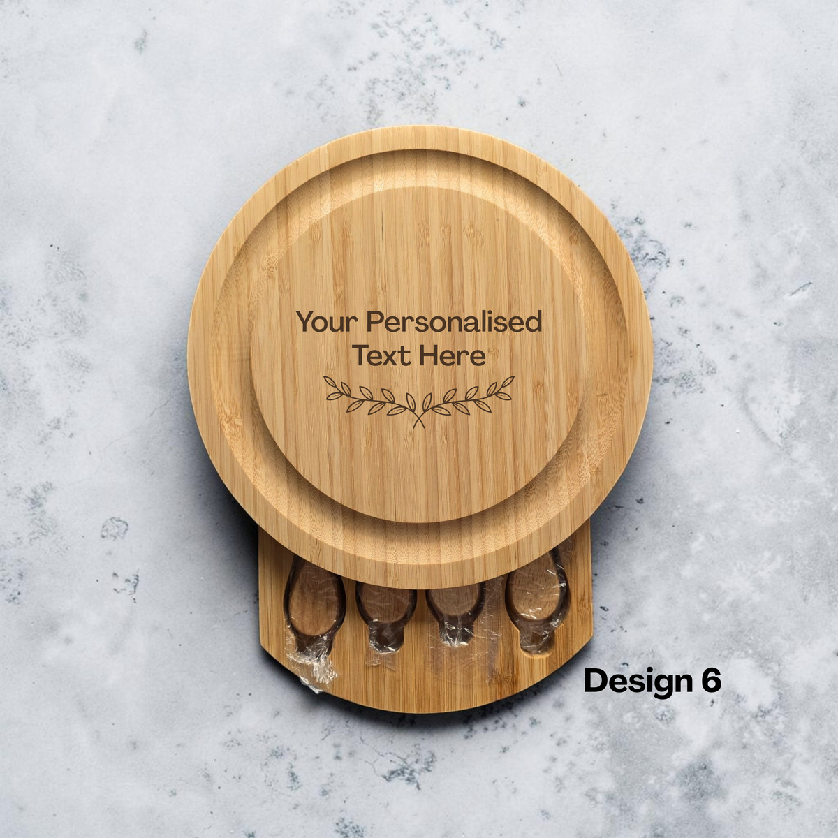 Personalised Bamboo Cheese Board Set: Engraved Gift for Couples