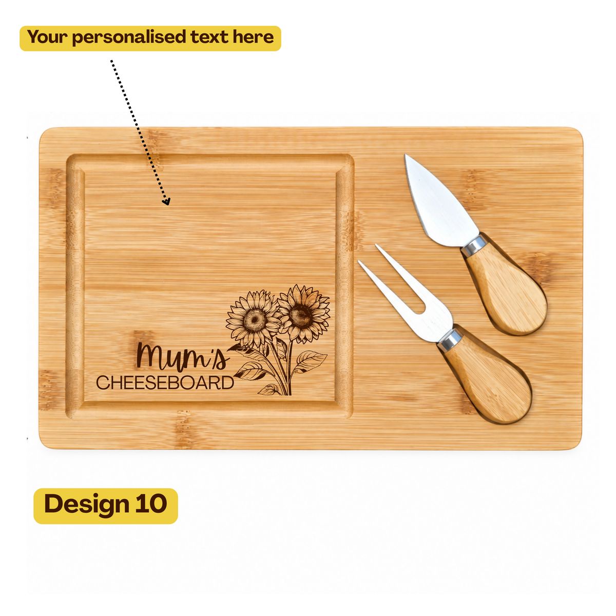 Personalised Bamboo Cheese Board : Wedding, Anniversary & Housewarming Gift