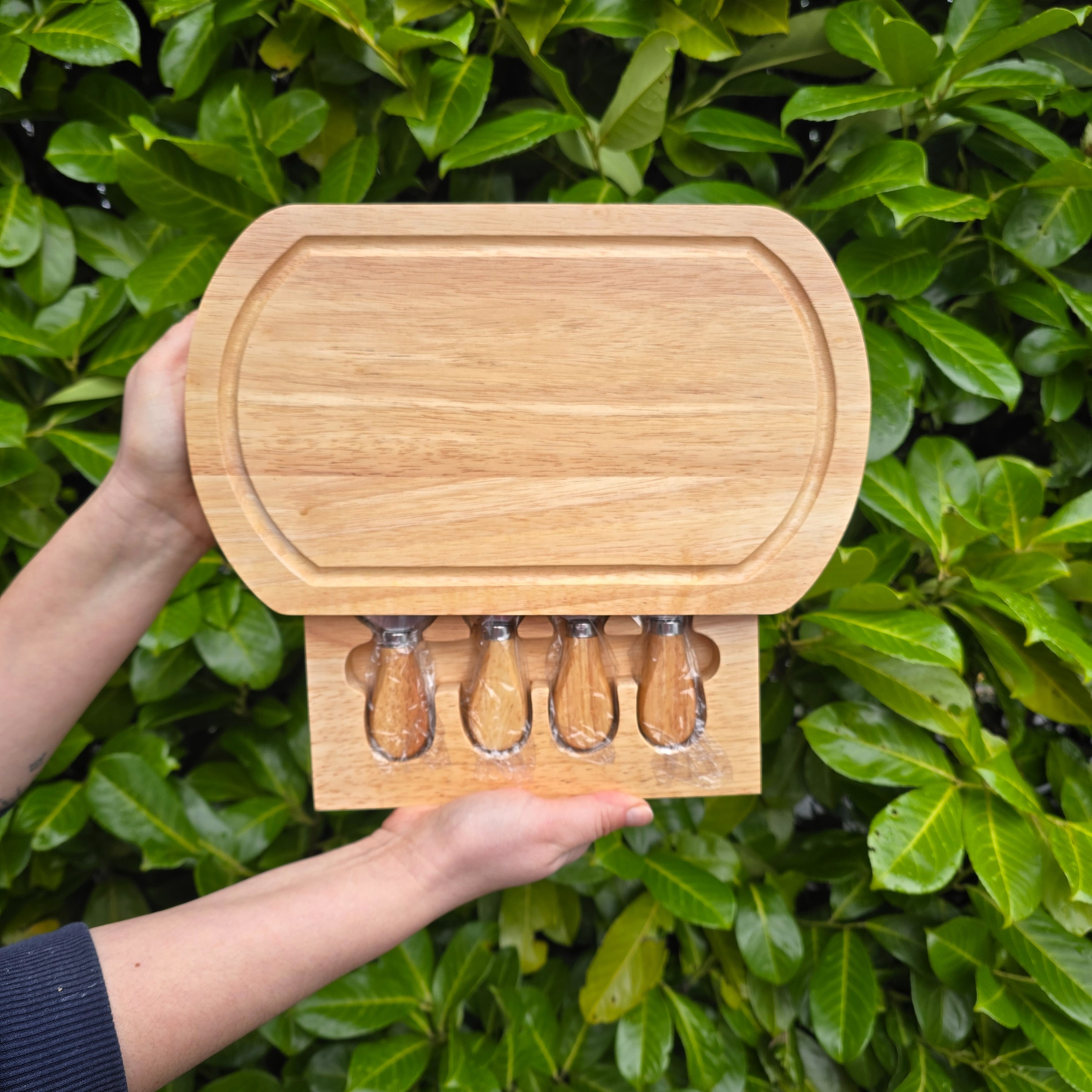 Personalised Oval Cheese Board Set Luxury Gift