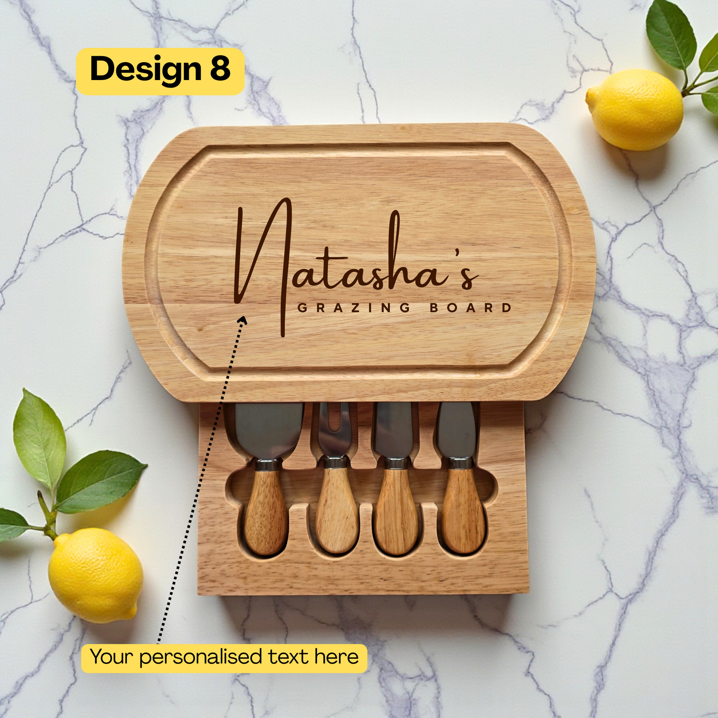 Personalised Oval Cheese Board Set Wedding Gift
