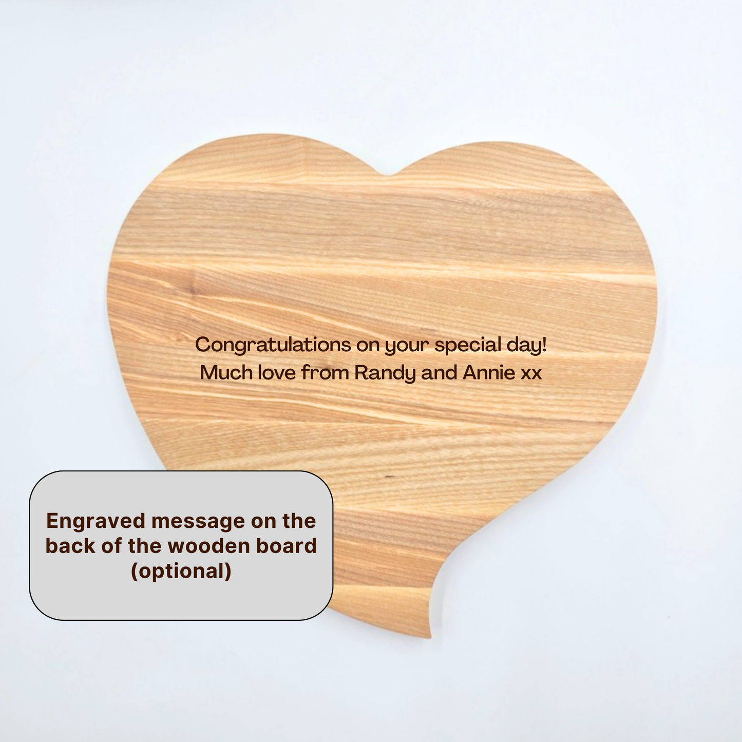Personalised Heart Shaped Wooden Platter Ideal Wedding Gift