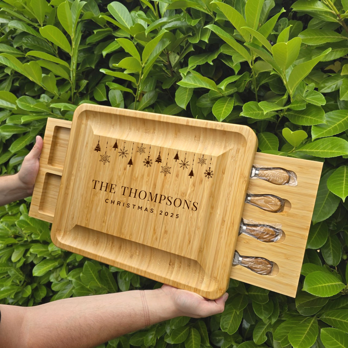 Extra-Large Personalised Cheeseboard Gift Set for Christmas