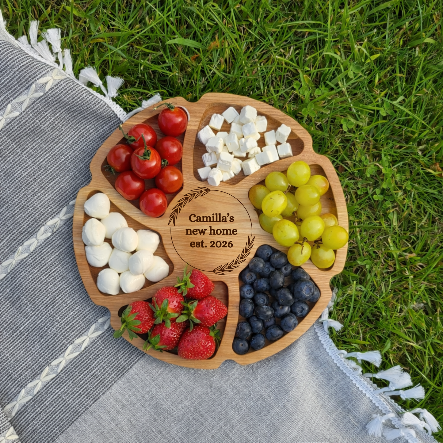 Personalised Wooden Flower Shaped Serving Board for Picky Bits