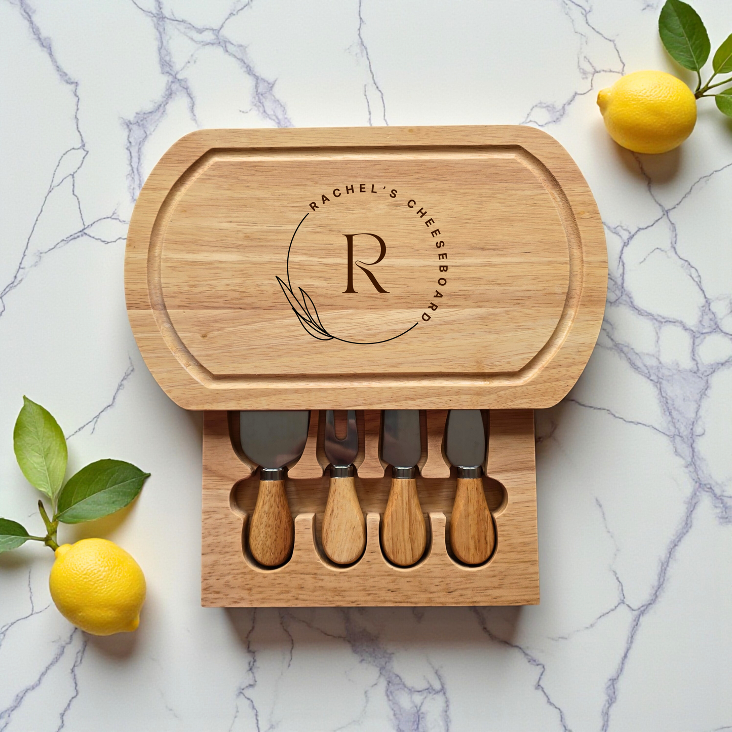 Personalised Oval Cheese Board Set Luxury Gift