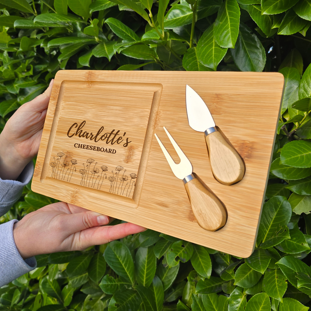 Personalised Bamboo Cheese Board : Wedding, Anniversary & Housewarming Gift