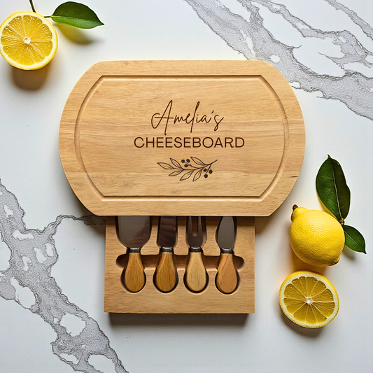 Personalised Large Oval Cheese Board Set Luxury Gift
