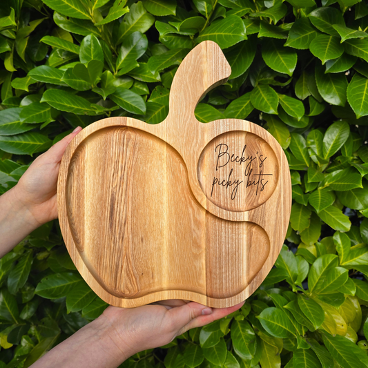 Personalised Apple Shaped Large Serving Platter