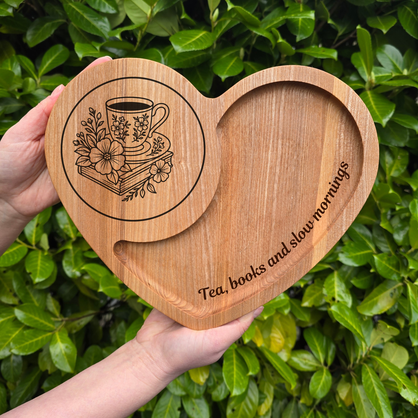 Personalised Wooden Platter Heart Shaped Anniversary Gift