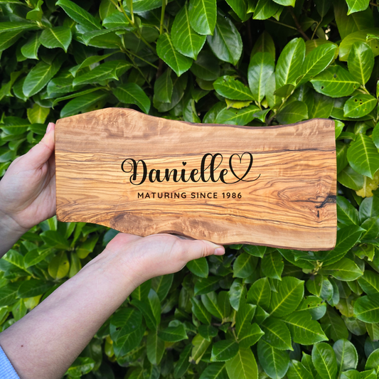 Personalised Olive Wood Chopping Board Birthday, New Home, Wedding Gift
